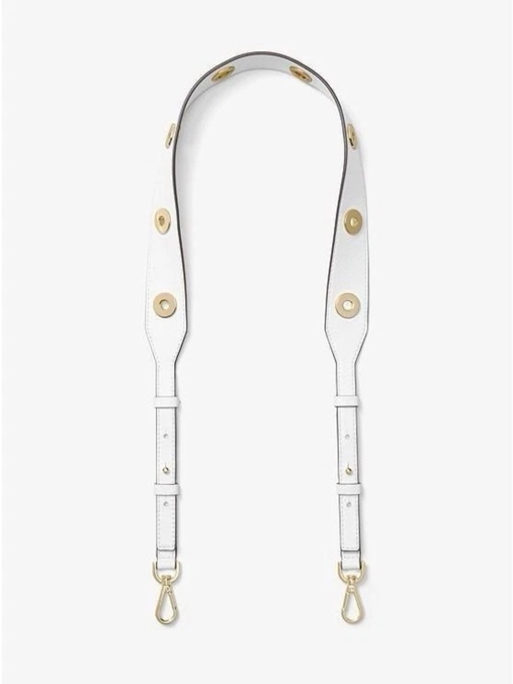 Michael Kors White Pin Grommeted Leather Guitar Strap